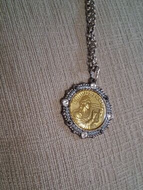 Brighton Gold & Silver Music Medallion Necklace - Crystal Halo